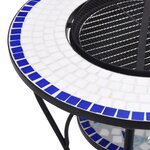 vidaXL Table de foyer mosaïque Bleu et blanc 68 cm Céramique