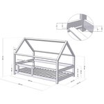 Lit cabane enfant TERY 140 x 200 vert pétrole