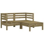 vidaXL Canapé de jardin 2 places avec repose-pieds bois pin imprégné