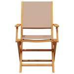 vidaXL Ensemble à manger de jardin 7 Pièces taupe tissu et bois massif