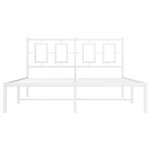 vidaXL Cadre de lit métal avec tête de lit blanc 135x190 cm