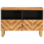 vidaXL Meuble TV marron et noir 70x33 5x46 cm bois massif de manguier