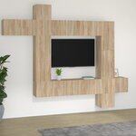 vidaXL Ensemble de meubles TV 9 Pièces Chêne sonoma Bois d'ingénierie