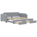 vidaXL Lit de jour avec gigogne et tiroirs sans matelas 90x200 cm