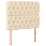 vidaXL Cadre de lit avec tête de lit Crème 90x190 cm Tissu