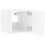 vidaXL Meubles TV muraux avec lumières LED 2 Pièces blanc 30 5x35x30 cm