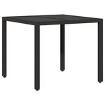Ensemble de salle à manger de jardin 5 pièces avec coussins en poly rattan noir