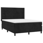vidaXL Sommier à lattes de lit matelas et LED Noir 140x200 cm Velours