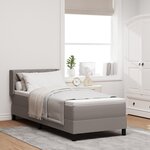 Lit à ressorts vidaXL avec matelas taupe 80x200 cm tissu