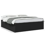 vidaXL Cadre de lit sans matelas noir 180x200 cm