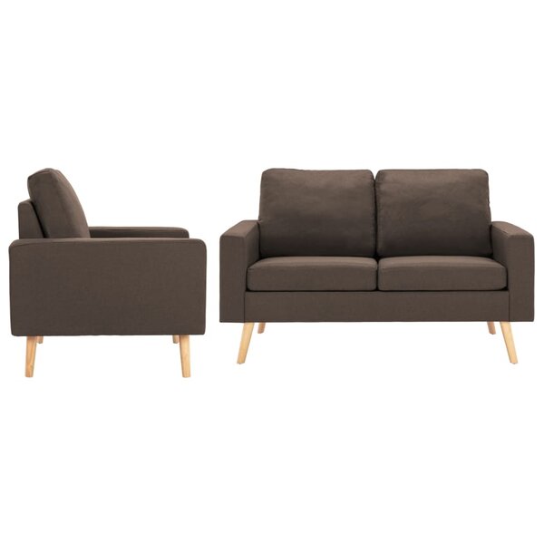 vidaXL Ensemble de canapés 2 Pièces Tissu Marron