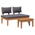 vidaXL Ensemble de bancs de jardin en bois massif de teck de 2 pièces