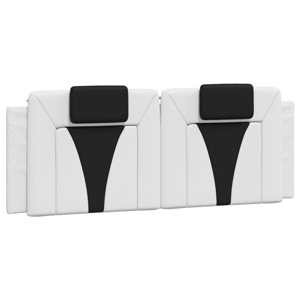 vidaXL Coussin de tête de lit noir et blanc 120 cm similicuir