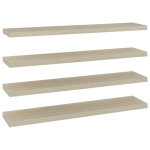 vidaXL Étagères murales flottantes 4 Pièces chêne 120x23 5x3 8 cm MDF