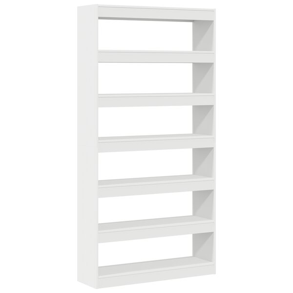 vidaXL Bibliothèque blanche Bois d'ingénierie 100 x 30 x 198 cm Étagère