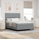 vidaXL Lit à sommier avec matelas Gris Clair 140x200 cm Tissu