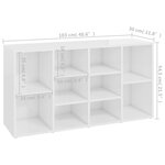 vidaXL Banc à chaussures Blanc brillant 103x30x54 5 cm Bois ingénierie