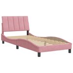 vidaXL Cadre de lit avec tête de lit Rose 80x200 cm Velours