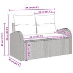 vidaXL Ensemble de canapé de jardin de 7 pièces avec coussins en poly rattan noir