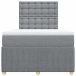 vidaXL Sommier à lattes de lit avec matelas Gris clair 120x200cm Tissu