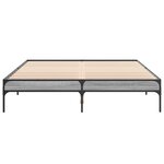 vidaXL Cadre de lit sonoma gris 150x200 cm bois d'ingénierie et métal