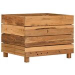 vidaXL Lit surélevé 50x40x38 cm bois de teck recyclé et acier