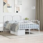 vidaXL Cadre de lit métal avec tête de lit/pied de lit blanc 120x200cm
