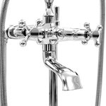 vidaXL Robinet de baignoire sur pied Acier inoxydable 99 5 cm Argenté