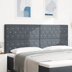 vidaXL Tête de Lit LED Grise Foncé 100 cm Velours