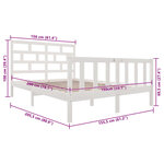 vidaXL Cadre de lit sans matelas blanc bois de pin massif