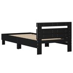 vidaXL Cadre de lit avec tête de lit et lumières LED noir 100x200 cm
