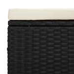 vidaXL Banc pouf avec coussin noir 110x30x40 cm résine tressée