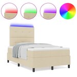 vidaXL Lit à ressort avec matelas & LED Crème 120x200 cm Tissu