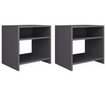 vidaXL Tables de chevet 2 Pièces Gris 40x30x40 cm Bois d'ingénierie