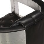 vidaXL Fauteuil en style d'aviation noir cuir véritable