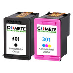 CARTOUCHE 301- 2pack (noir couleur) Compatibles avec HP COMETE Entreprise française