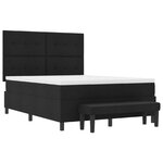 vidaXL Lit à ressorts avec matelas et banc noir 140x200 cm tissu