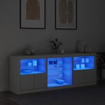 vidaXL Buffet avec lumières LED blanc 181 5x37x67 cm