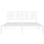vidaXL Cadre de lit métal sans matelas et tête de lit blanc 160x200 cm