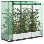 vidaXL Jardinière surélevée avec housse aspect rotin 120x40x123 cm