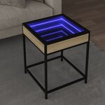 vidaXL Table basse avec LED Infinity chêne sonoma 40x40x51 cm