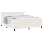 vidaXL Lit à ressorts avec Crème de Matelas Super King Tissu en velours côtelé