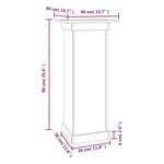 vidaXL Support à fleurs Blanc 40x40x90 cm Bois de pin solide