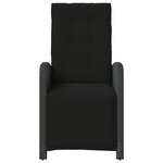 vidaXL Chaises inclinables de jardin lot de 2 repose-pied noir rotin