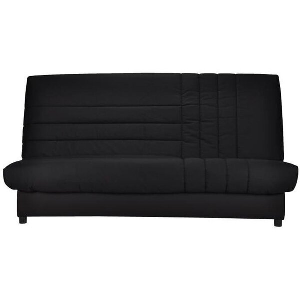 Banquette clic-clac 3 places 192 x 95 cm tissu noir