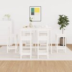 vidaXL Ensemble de bar 7 Pièces Blanc Bois de pin massif