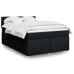 vidaXL Sommier à lattes de lit avec matelas Noir 140x200 cm Tissu