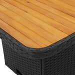 vidaXL Table de jardin noir 80x80x71 cm résine tressée et bois acacia