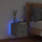 vidaXL Meuble TV mural avec lumières LED gris béton 30 5x35x30 cm