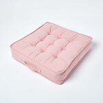 Coussin d'assise rehausseur en coton Rose  50 x 50 x 10 cm - HOMESCAPES